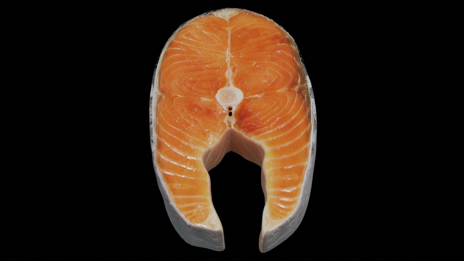 Raw salmon steak Low-poly 3D model_28