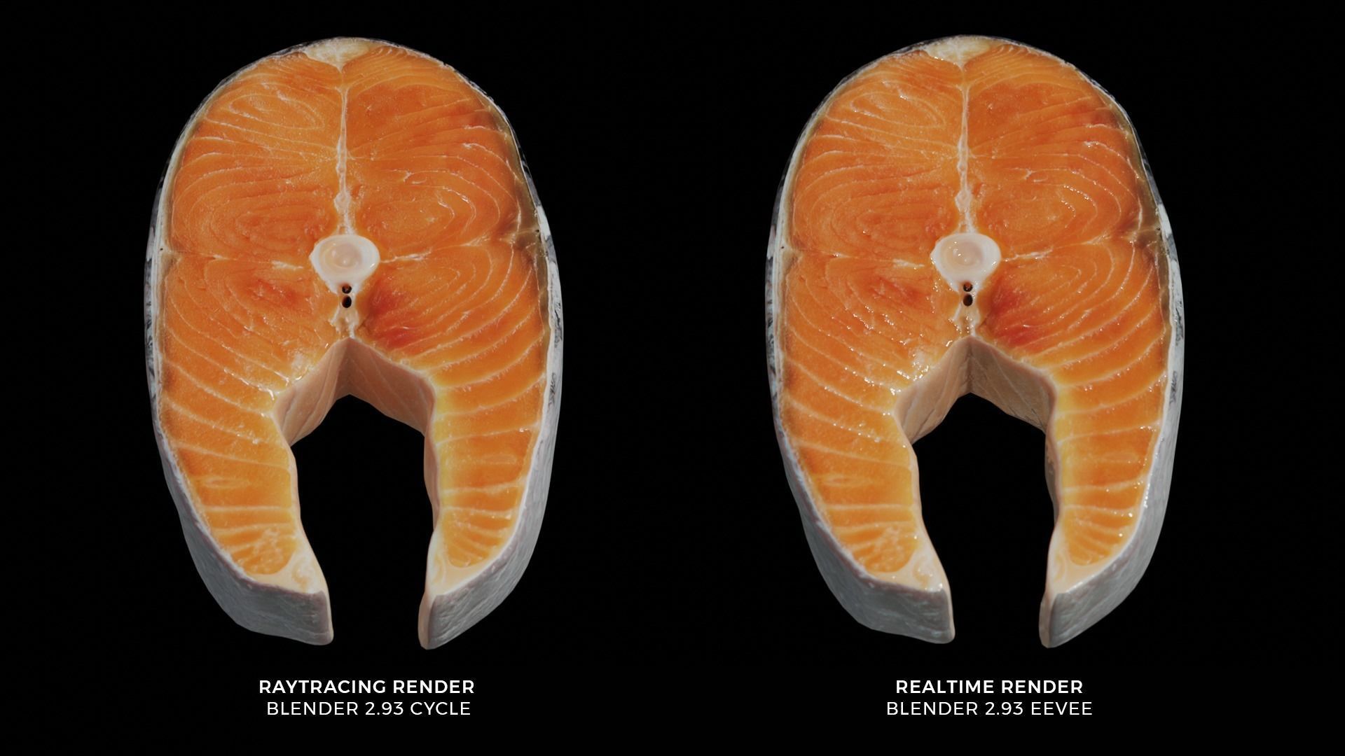 Raw salmon steak Low-poly 3D model_11