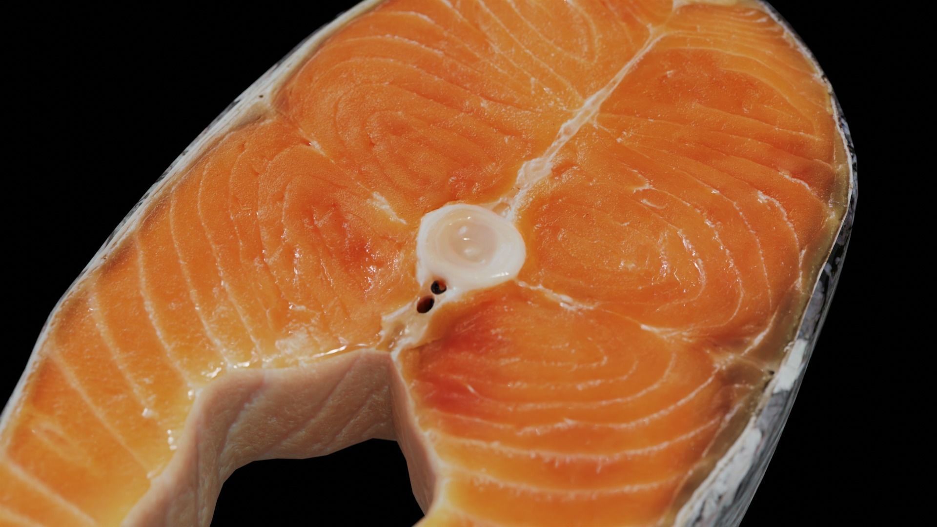 Raw salmon steak Low-poly 3D model_18