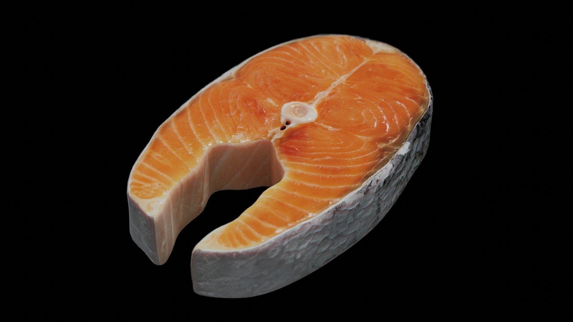 Raw salmon steak Low-poly 3D model_5