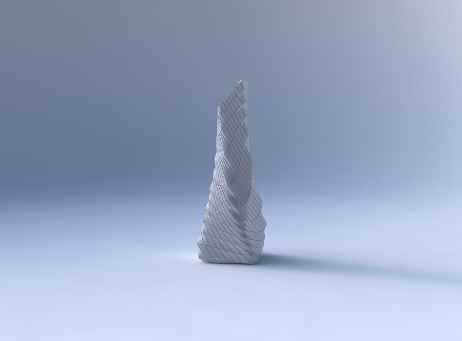 Vase twisted squeezed and bent rectangle with distorted and t... 3D print model_4