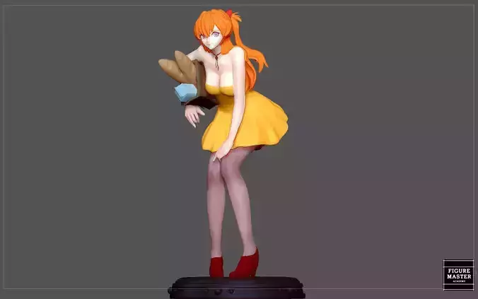 ASUKA LANGLEY CASUAL DRESS EVANGELION ANIME CUTE GIRL CHARACTER