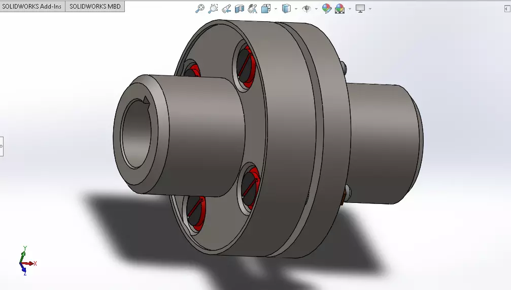 Elastic Sleeve-Pin Coupling solidworks model Free 3D model_0