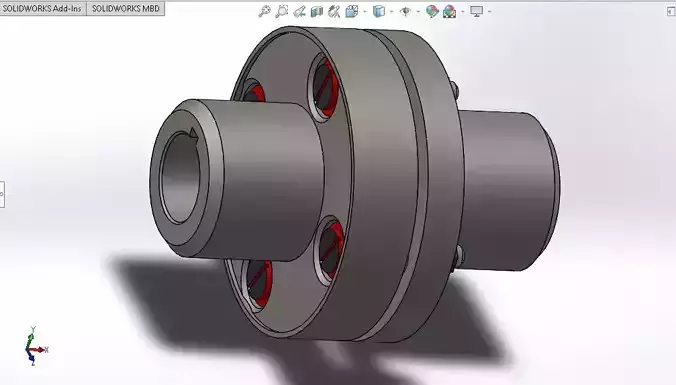 Elastic Sleeve-Pin Coupling solidworks model