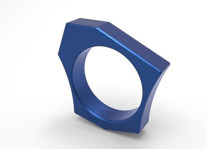 Asimetric hexagonal ring 3D print model