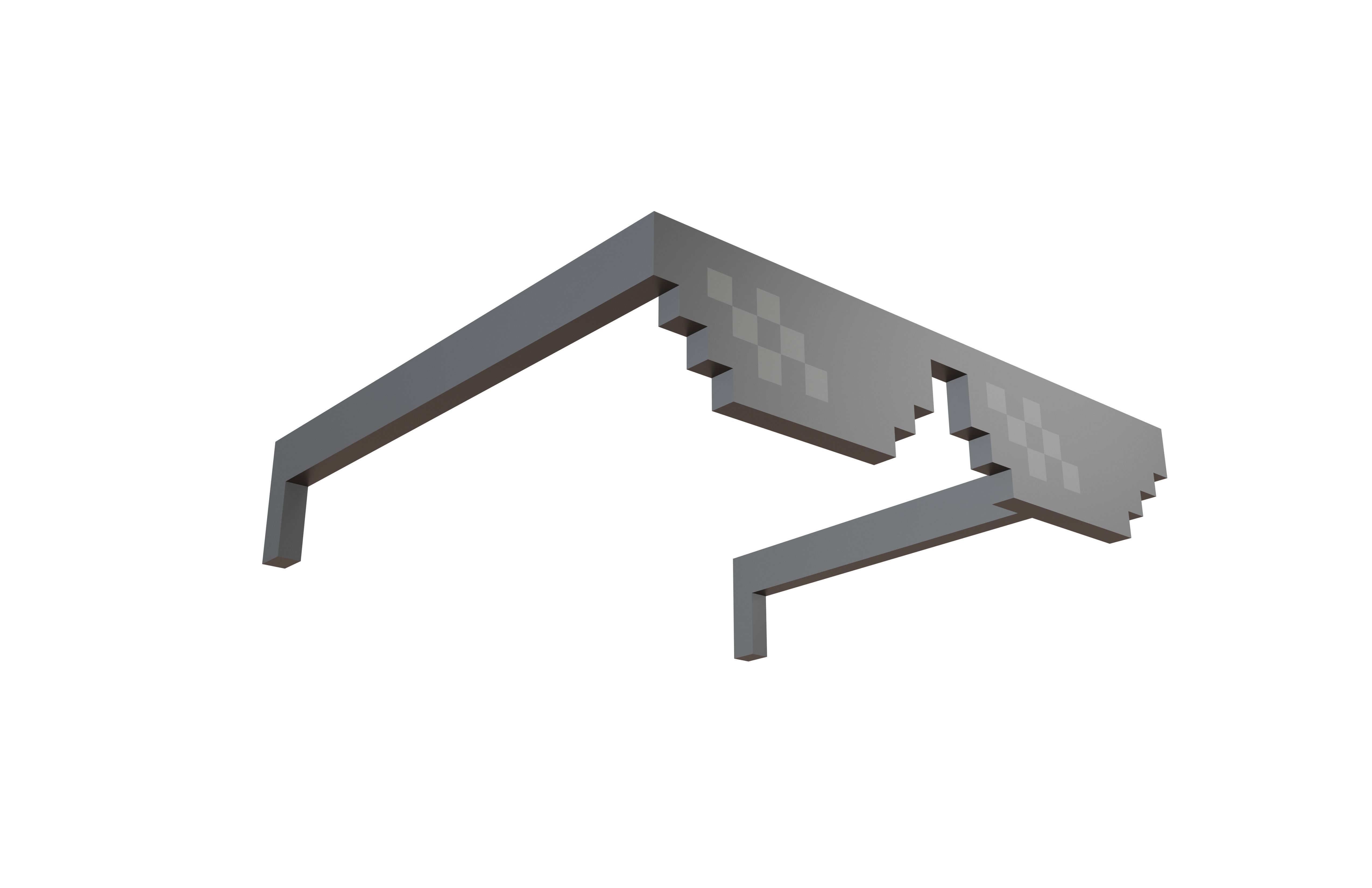 Pixel Sunglasses V1 001 Low-poly 3D model_3