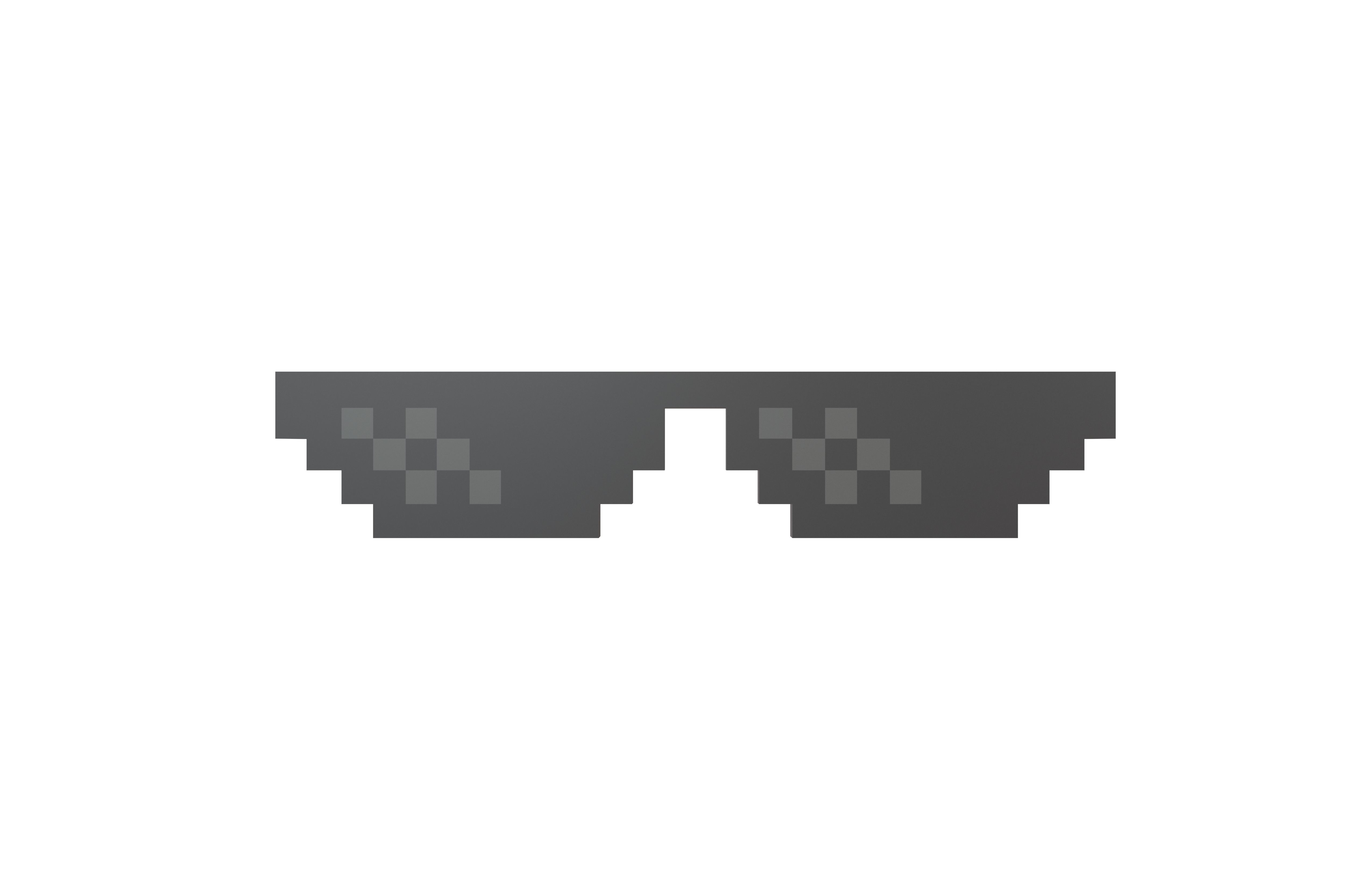 Pixel Sunglasses V1 001 Low-poly 3D model_1