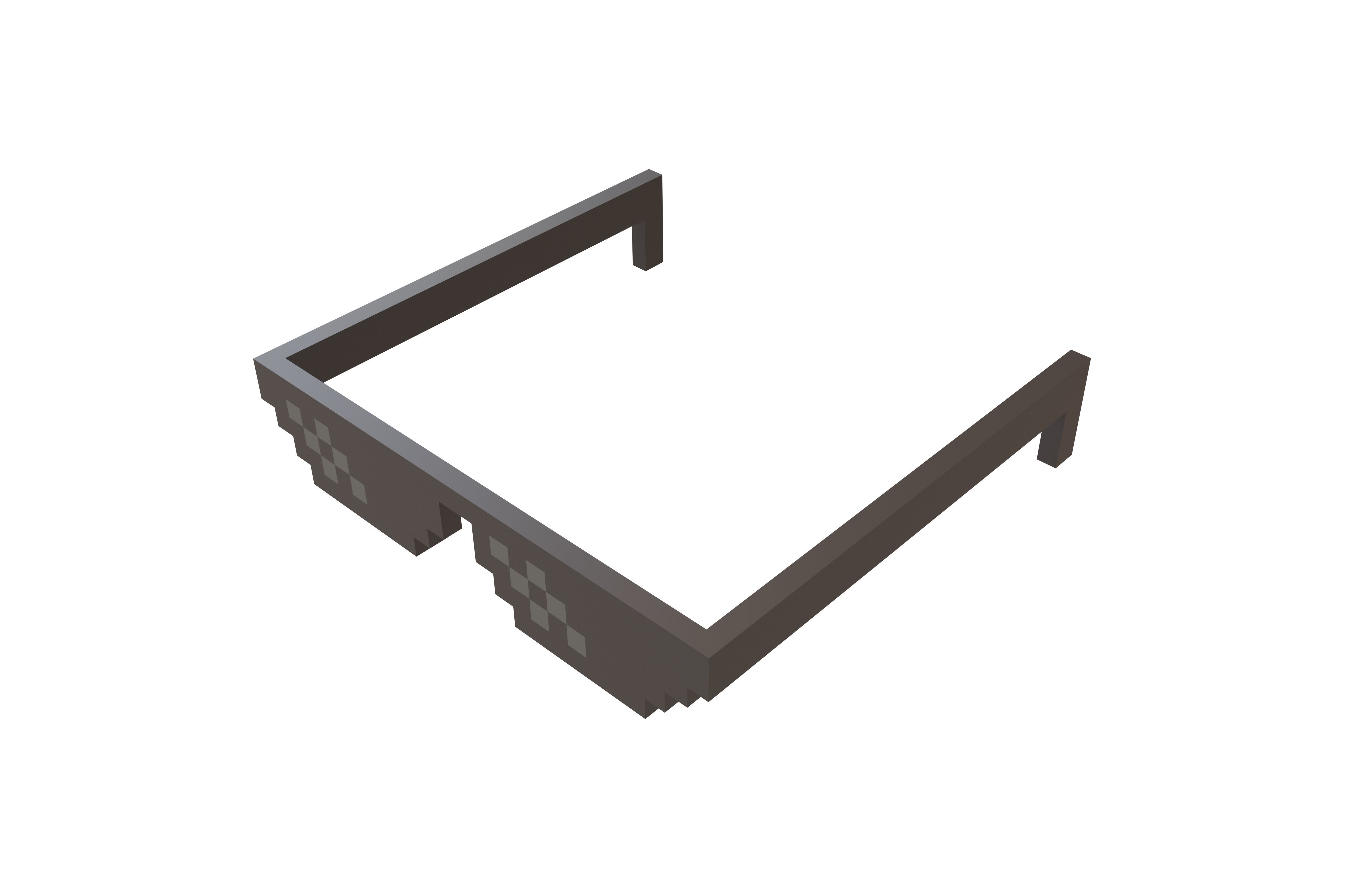 Pixel Sunglasses V1 001 Low-poly 3D model_2