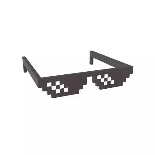 Pixel Sunglasses V1 002 Low-poly 3D model