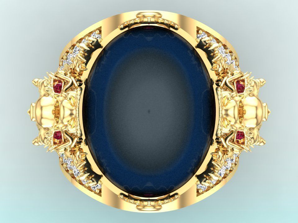 Dragon Ring - Mens Dragon Ring - Mens Ring - N1104 3D print model_3