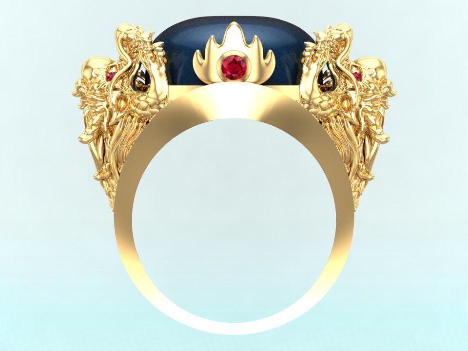 Dragon Ring - Mens Dragon Ring - Mens Ring - N1104 3D print model_4