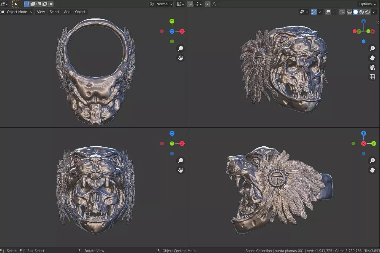 JAGUAR WARRIOR RING 3D print model