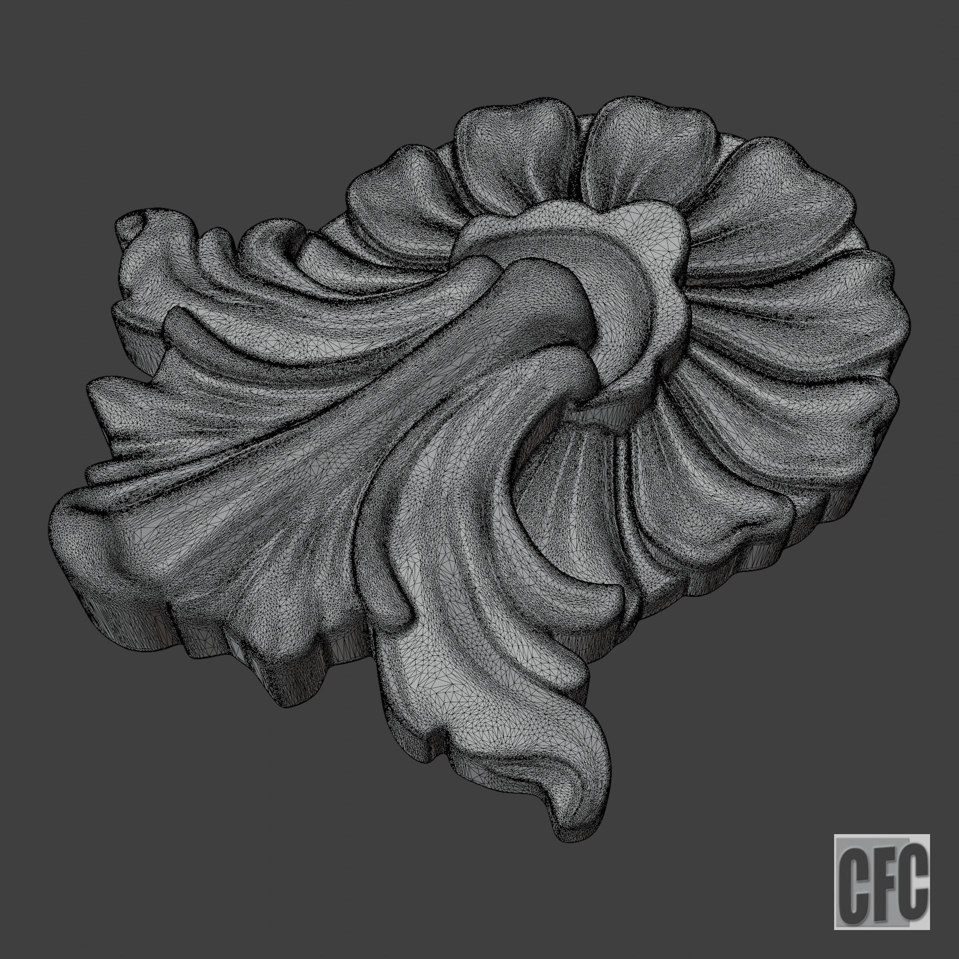 WoodCarving detail - 3d model for CNC - WoodCarvingCFC005 3D print model_5