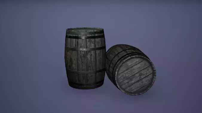 Barrel Low Poly Game Ready