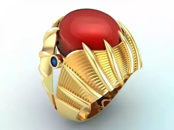 Mens oval stone ring - Mens ring - N230 3D print model Mens oval stone ring - Mens ring - N230 3D print model