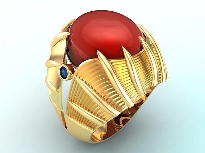Mens ring - Ruby ring - Sapphire ring 3D print model