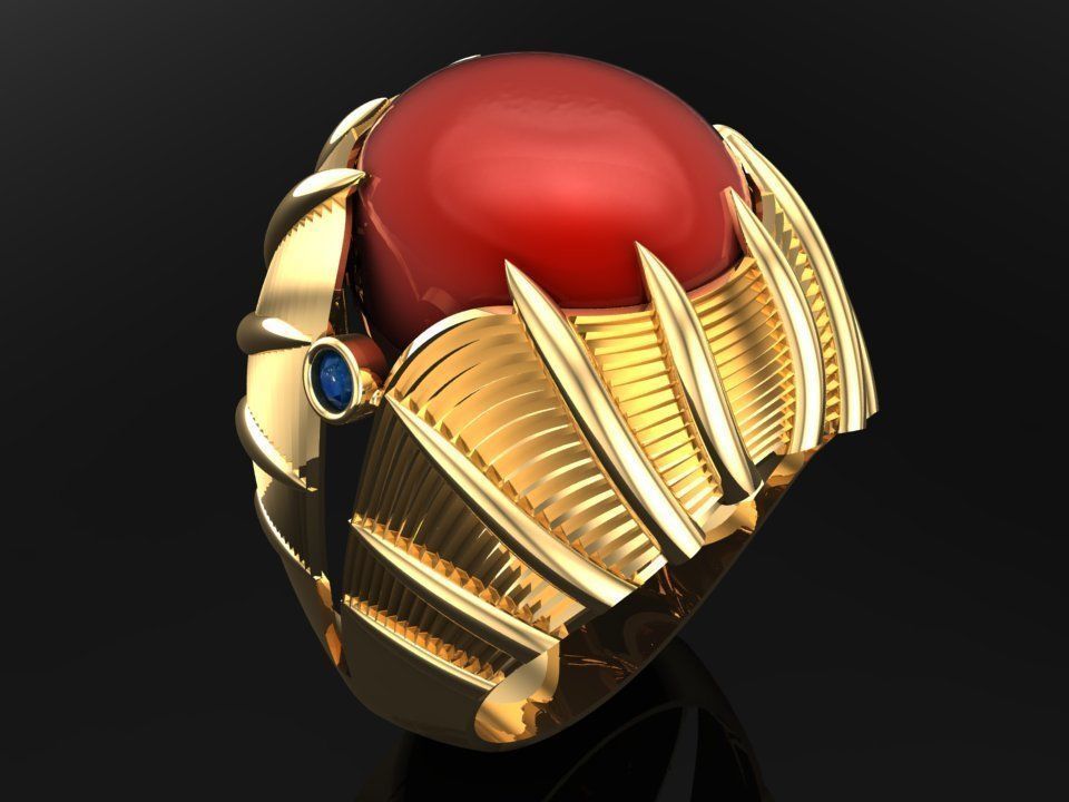 Mens oval stone ring - Mens ring - N230 3D print model_2