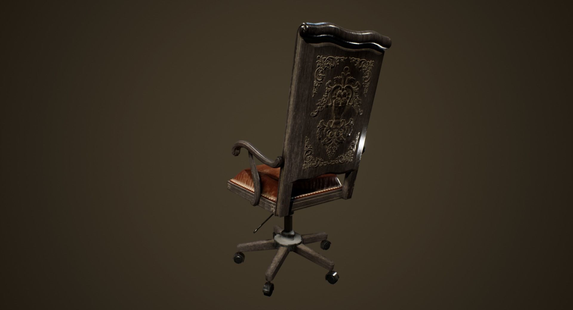Cabinet Chair - PBR Game Ready  Low-poly 3D model_4