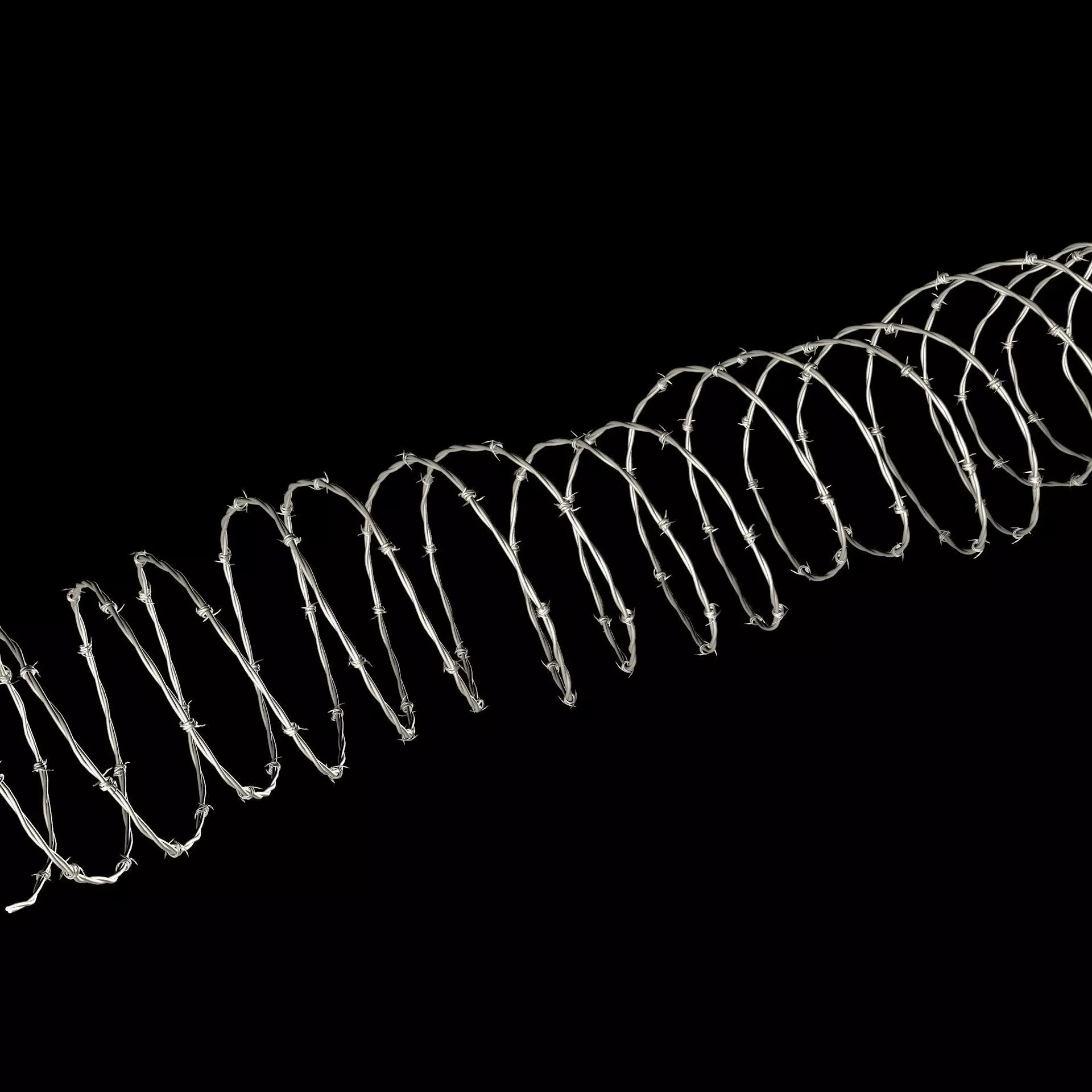 barbed wire high detailed 3D model_0