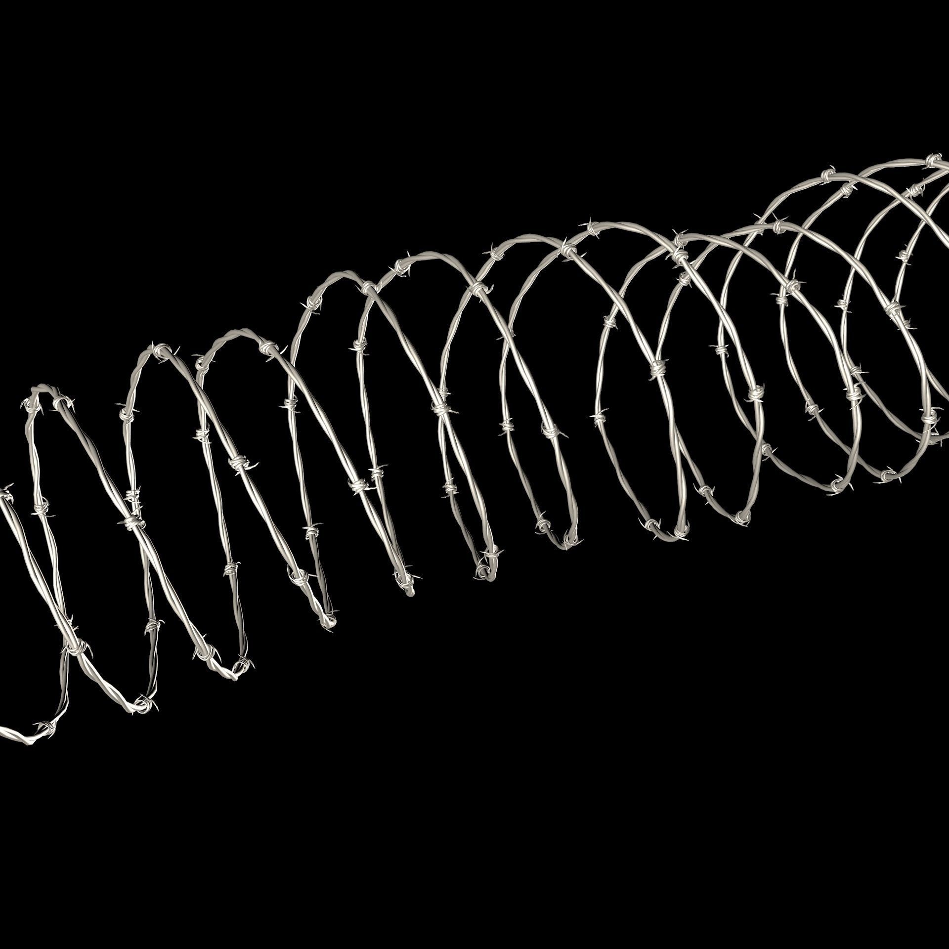 barbed wire high detailed 3D model_1