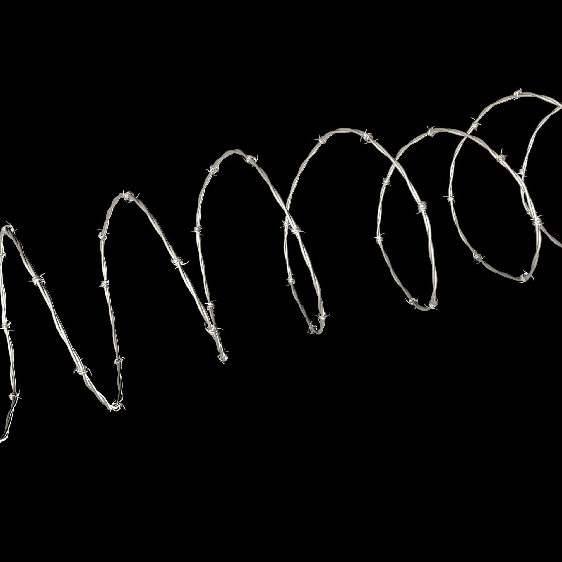 barbed wire high detailed 3D model_2