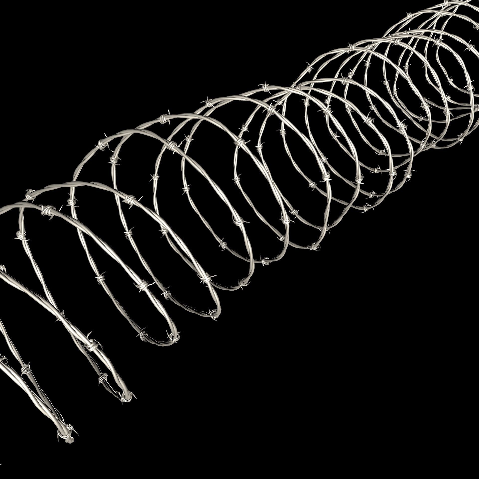 barbed wire high detailed 3D model_3