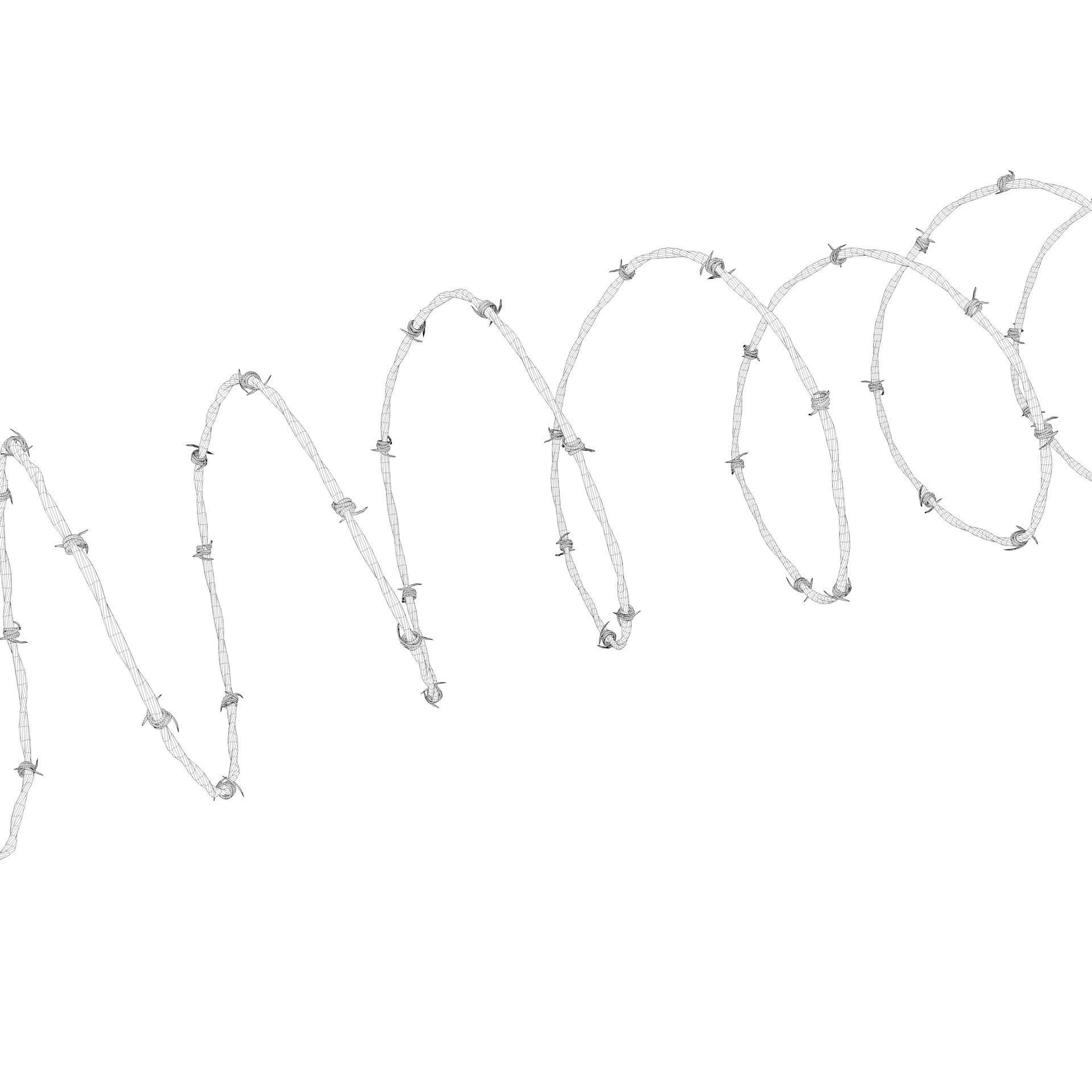 barbed wire high detailed 3D model_4