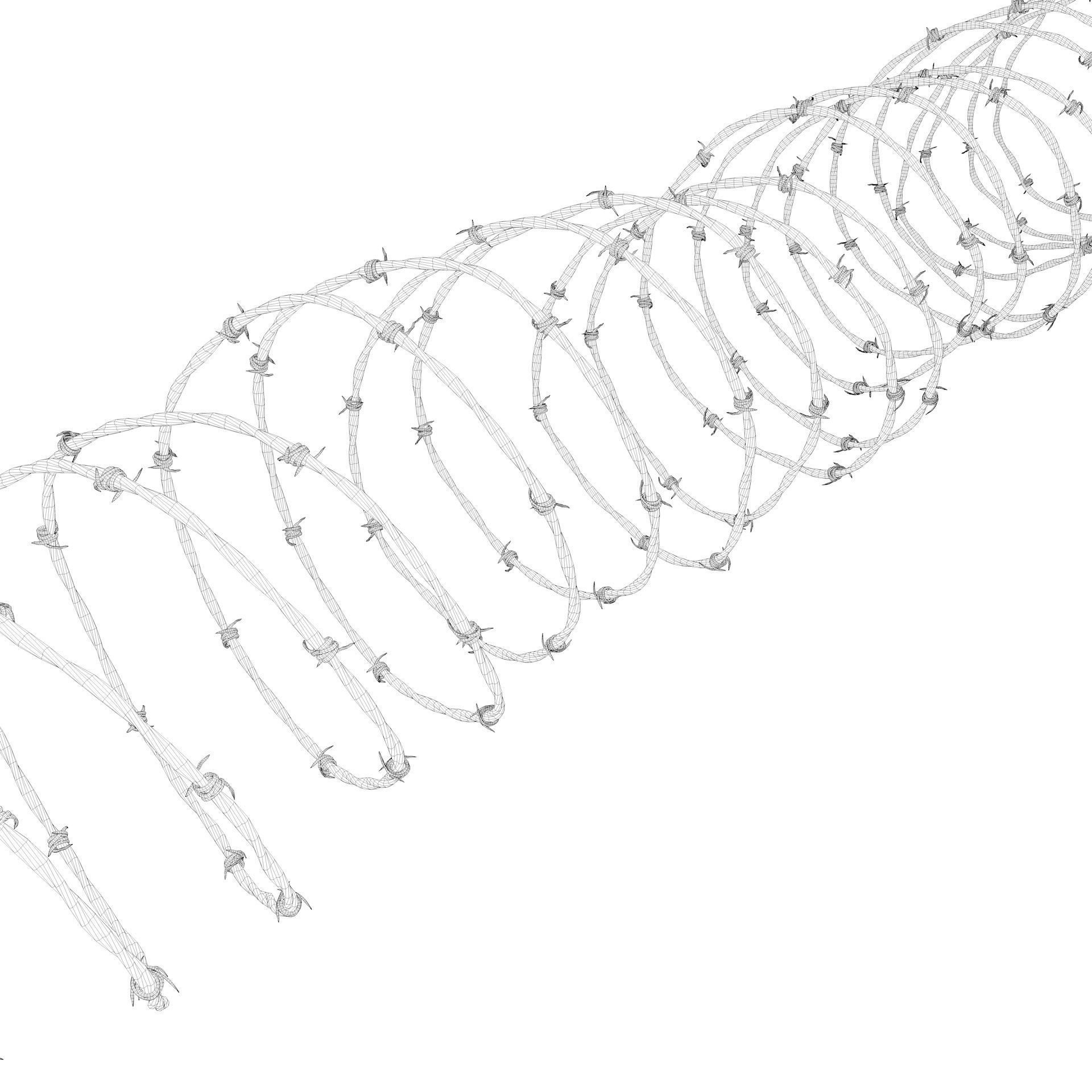 barbed wire high detailed 3D model_5