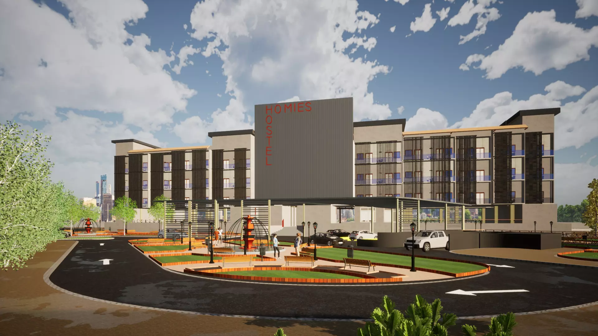 Homies Student Hostel 3D model_0