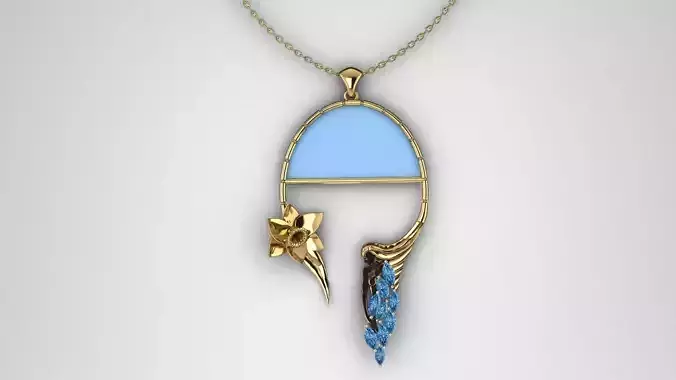 Narcissus pendant 3D print model