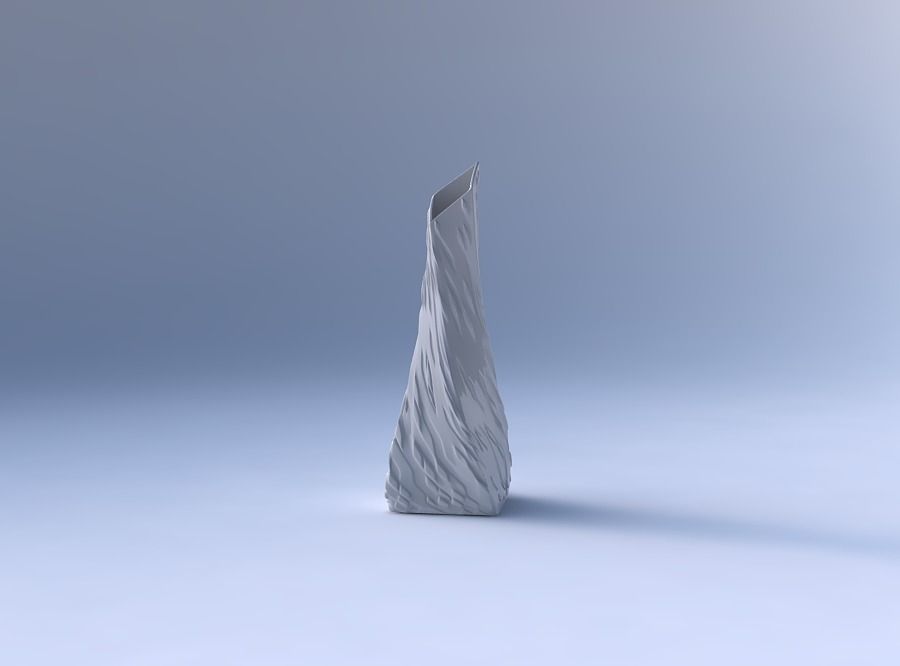 Vase twisted squeezed and bent rectangle 2 with twisted diago... 3D print model_4