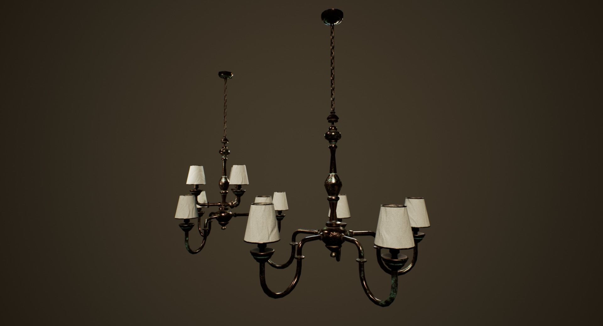 Antique Chandelier - PBR Game Ready Low-poly 3D model_1