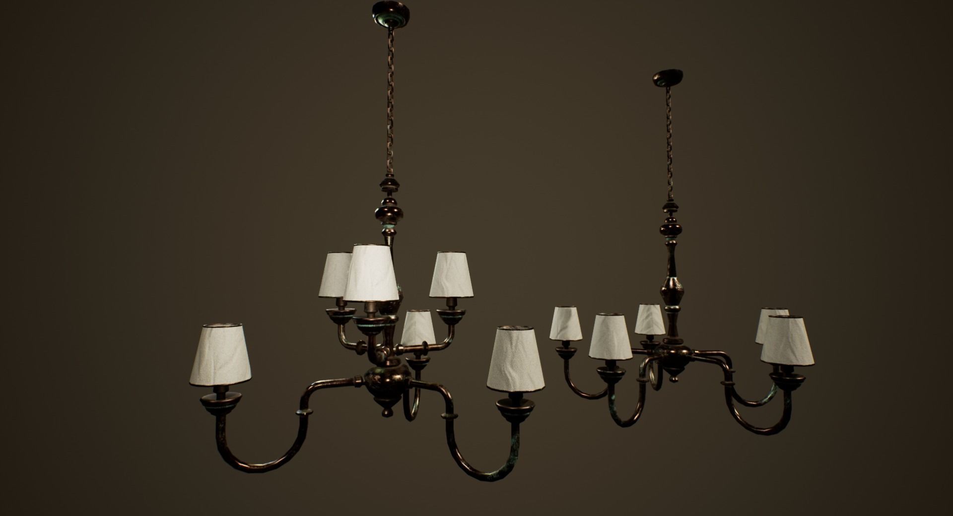 Antique Chandelier - PBR Game Ready Low-poly 3D model_2