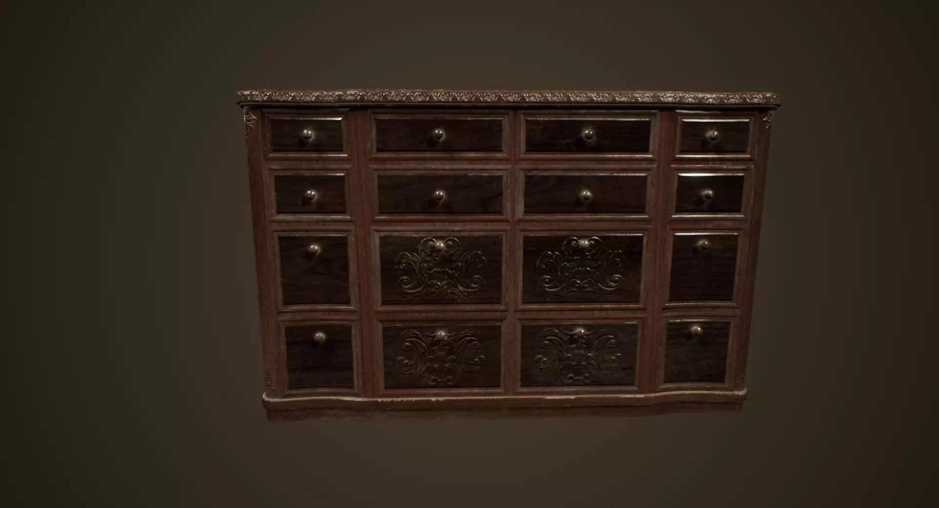 Antique Commode - PBR Game Ready Low-poly 3D model_0