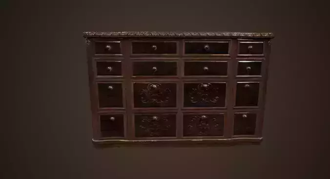 Antique Commode - PBR Game Ready