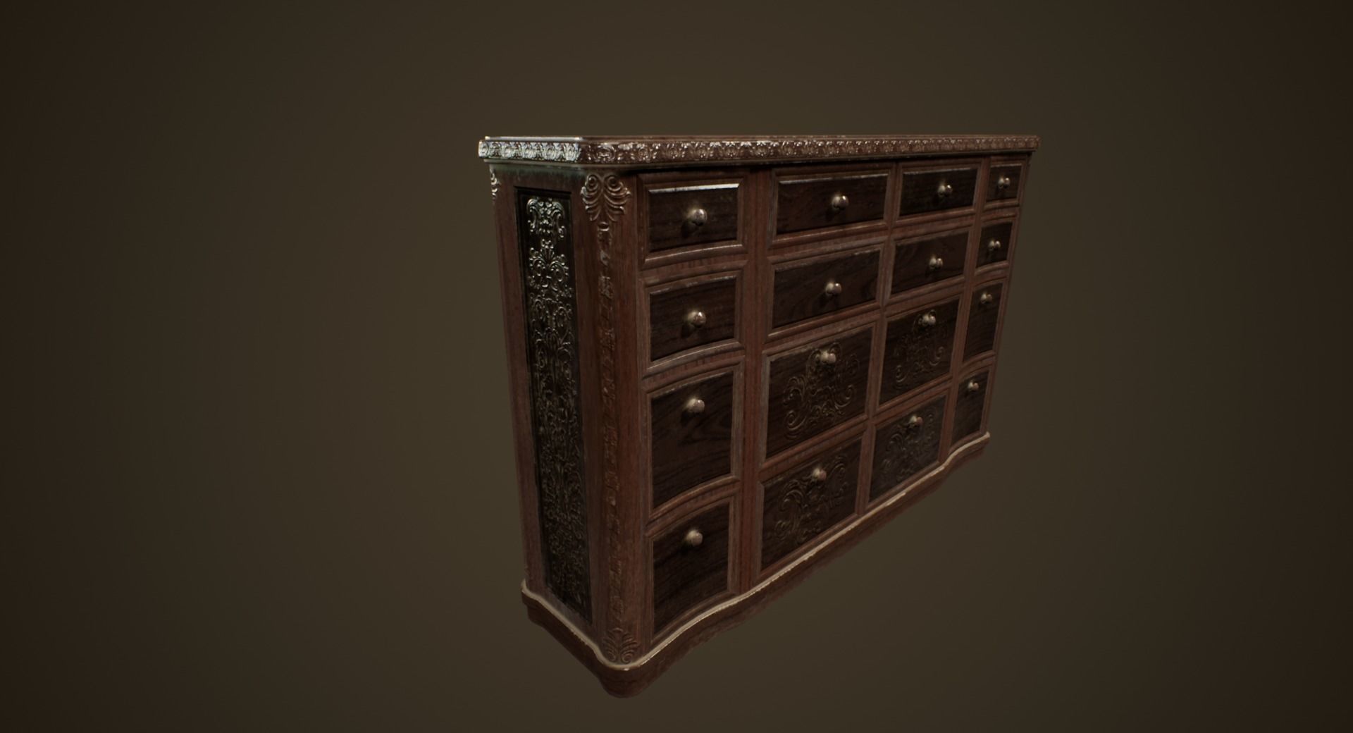 Antique Commode - PBR Game Ready Low-poly 3D model_1