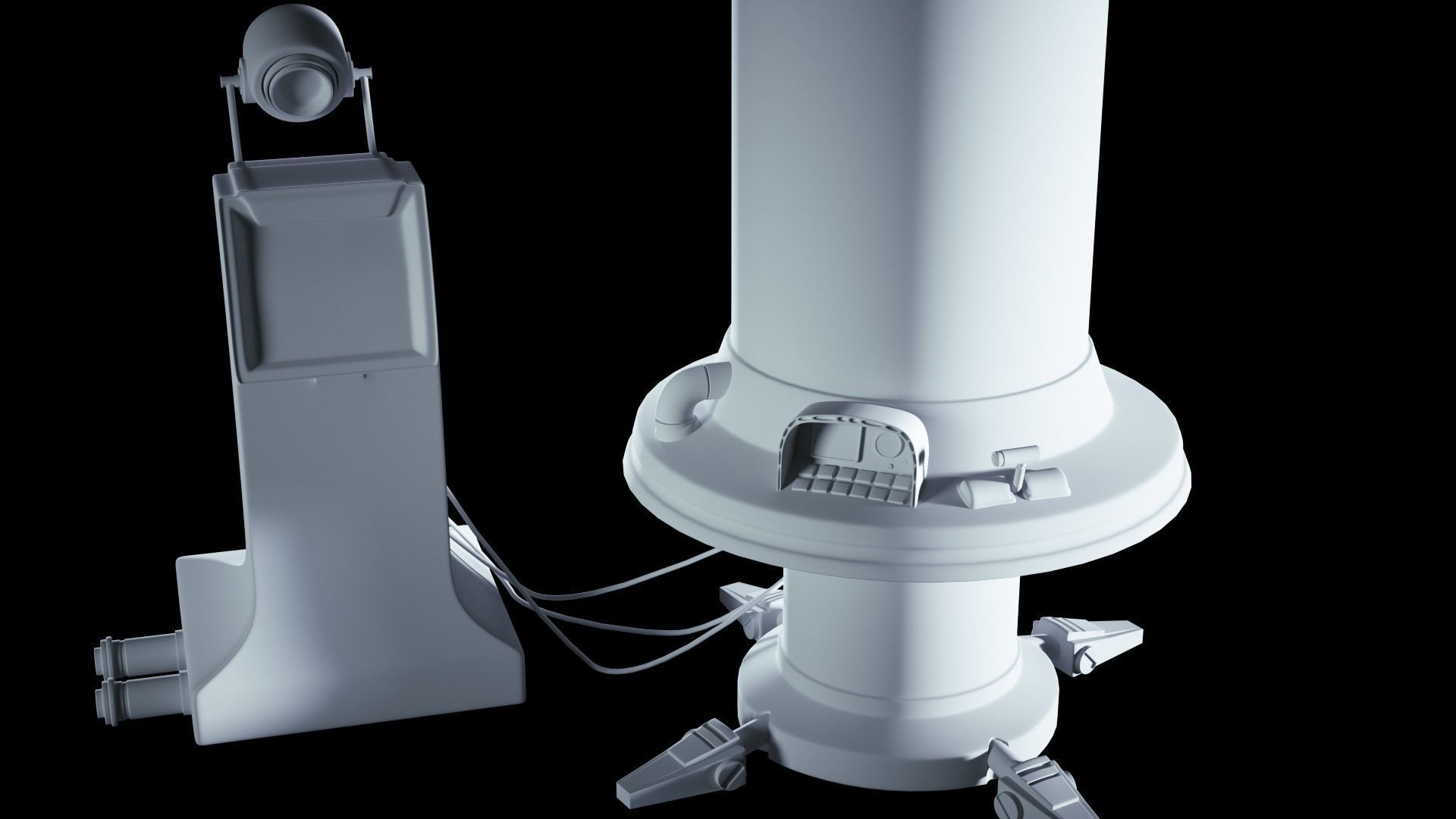 Sci-Fi Capsule Cyberpunk Laboratory 3D model Low-poly 3D model_8