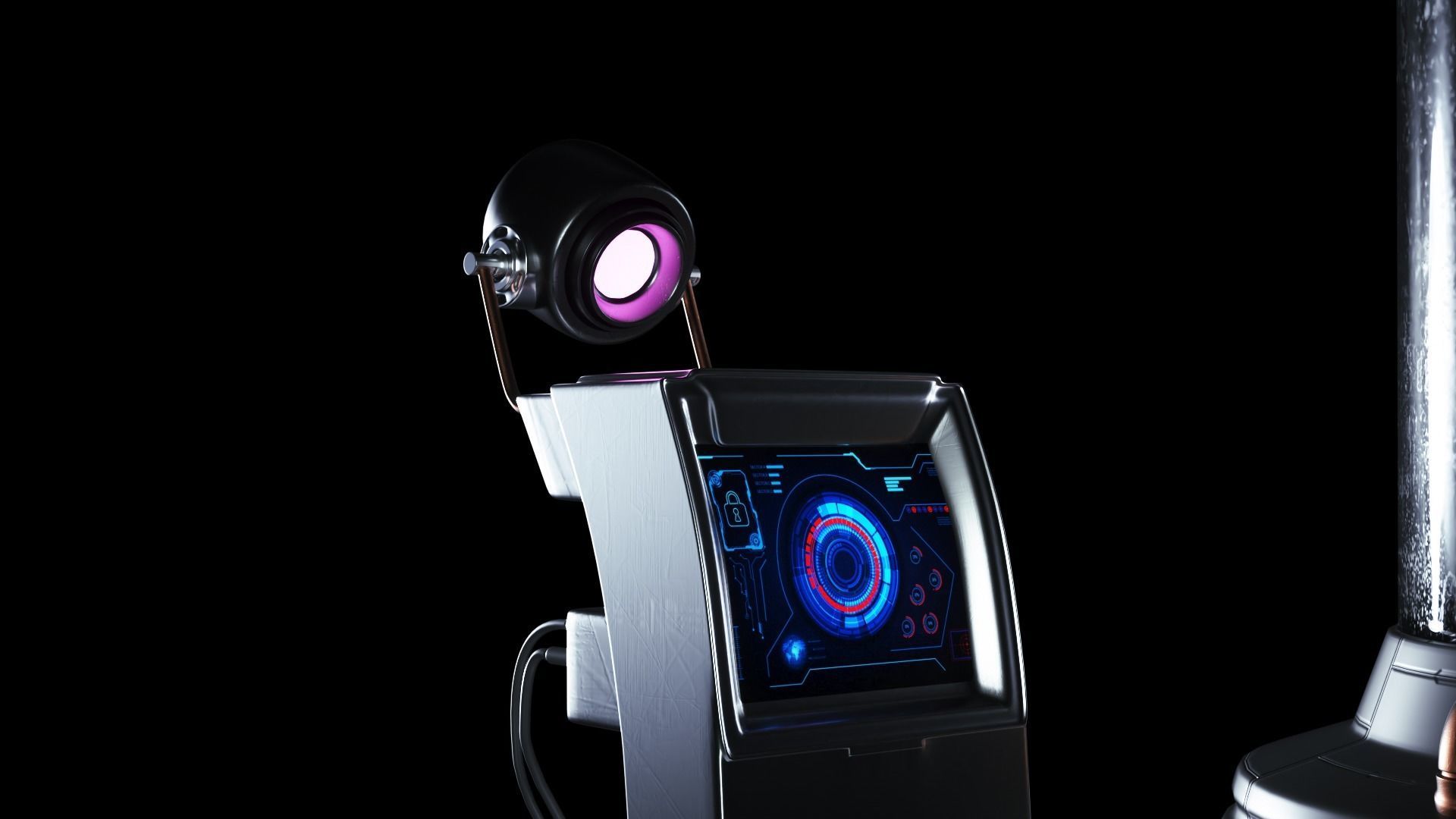 Sci-Fi Capsule Cyberpunk Laboratory 3D model Low-poly 3D model_5