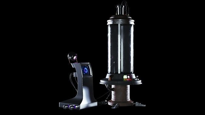 Sci-Fi Capsule Cyberpunk Laboratory 3D model Low-poly 3D model