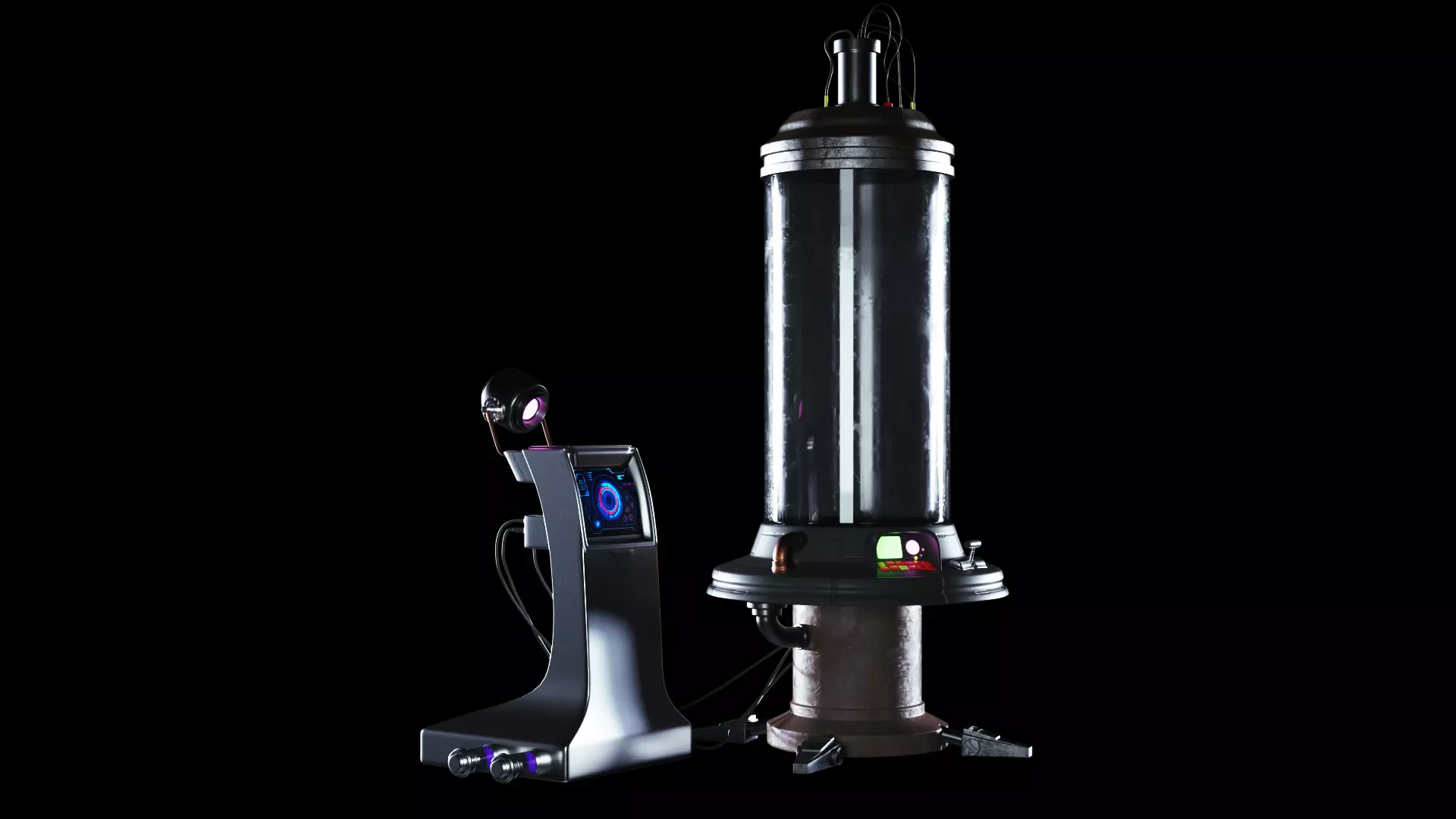 Sci-Fi Capsule Cyberpunk Laboratory 3D model Low-poly 3D model_0
