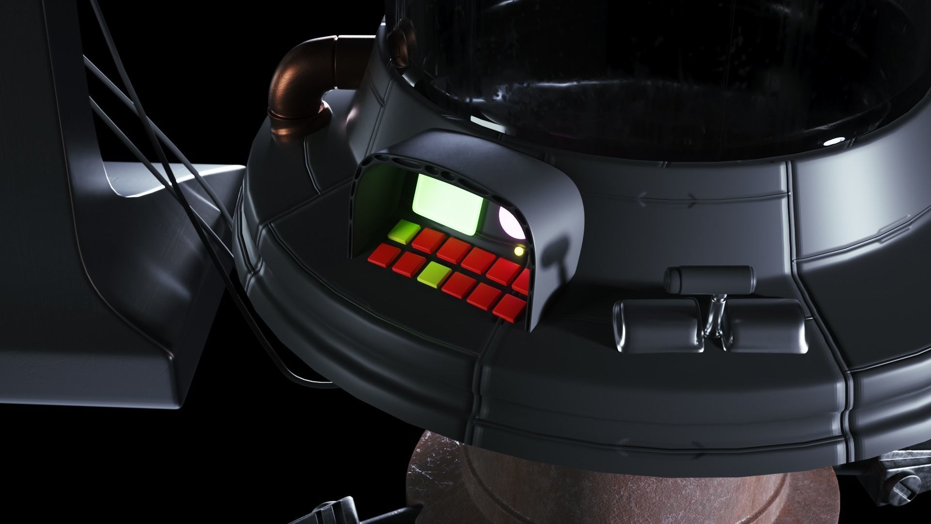 Sci-Fi Capsule Cyberpunk Laboratory 3D model Low-poly 3D model_2