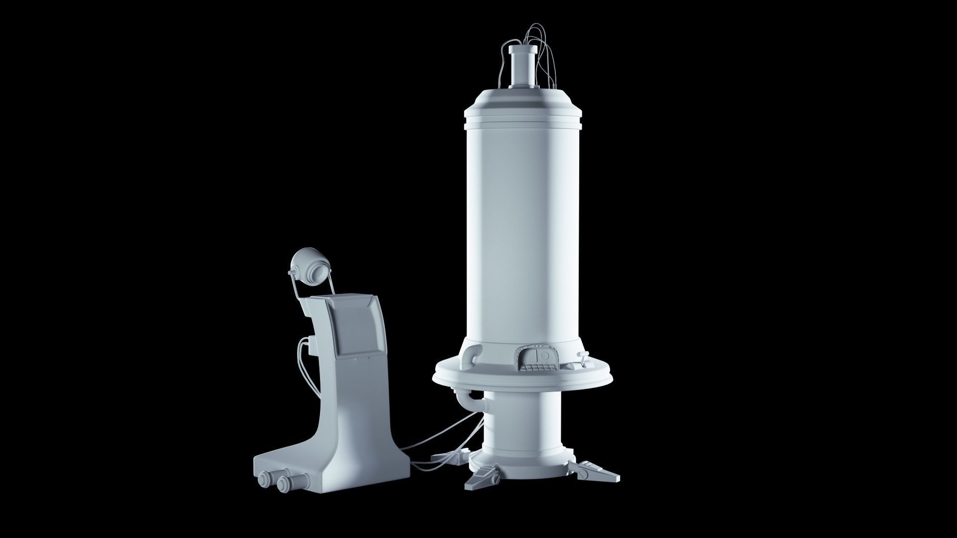 Sci-Fi Capsule Cyberpunk Laboratory 3D model Low-poly 3D model_9