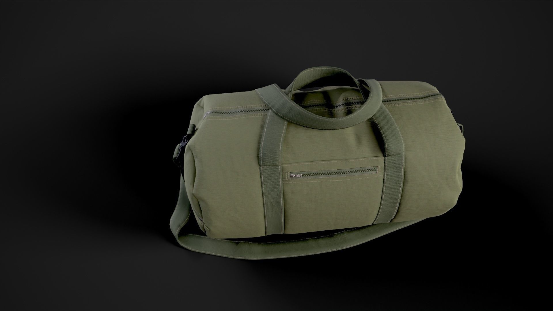 Duffle bag Low-poly 3D model_2