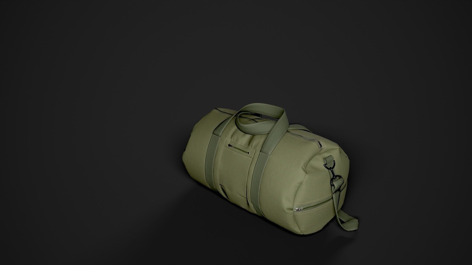 Duffle bag Low-poly 3D model_5