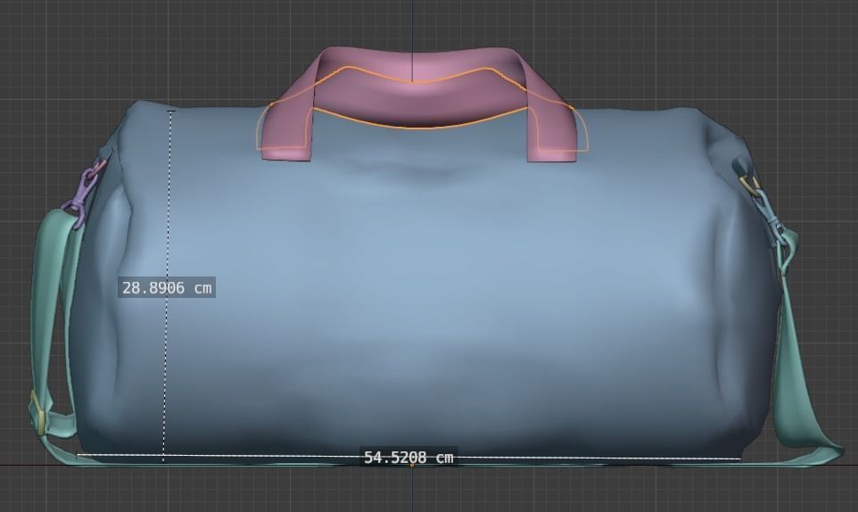 Duffle bag Low-poly 3D model_23