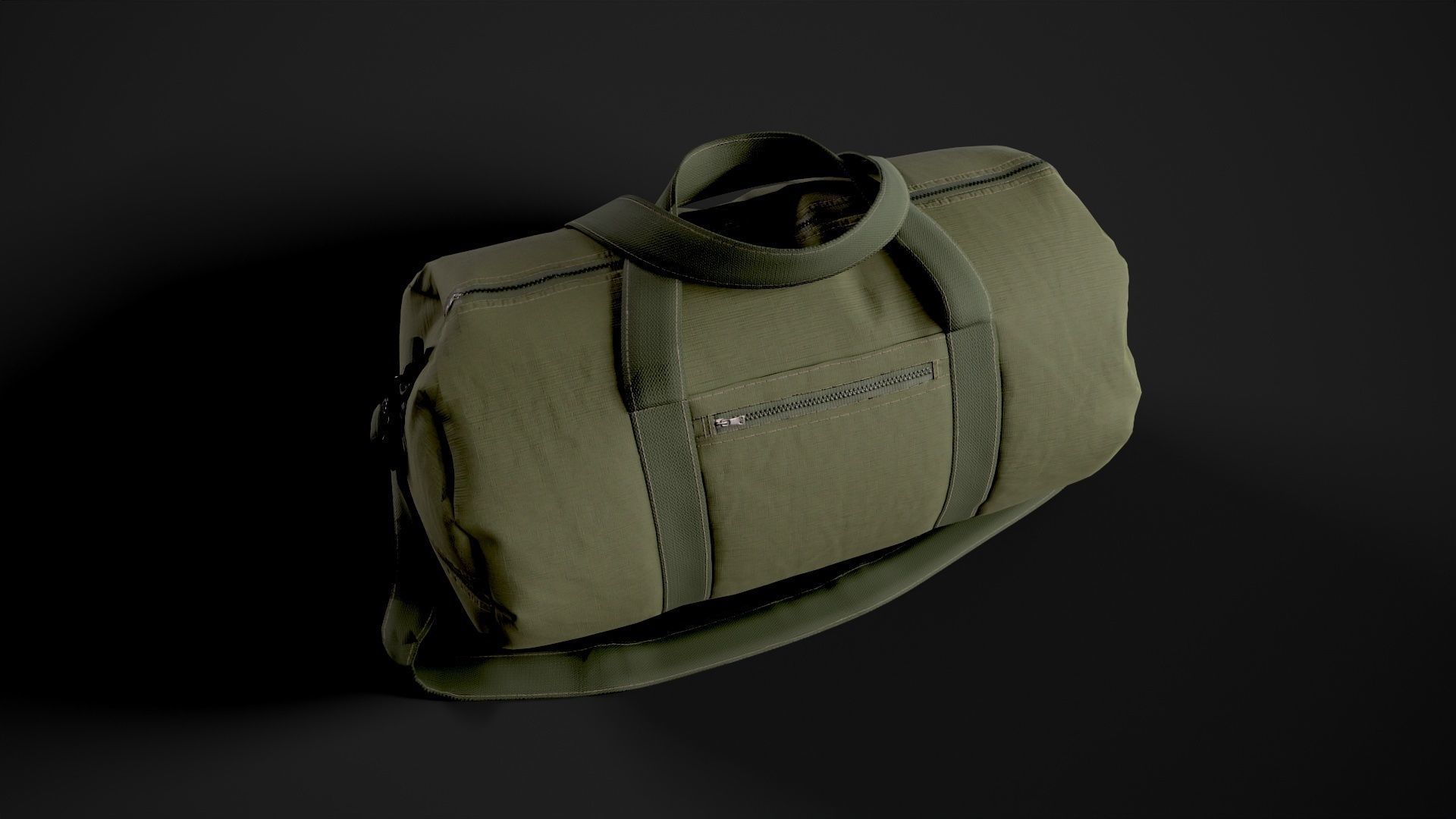 Duffle bag Low-poly 3D model_1