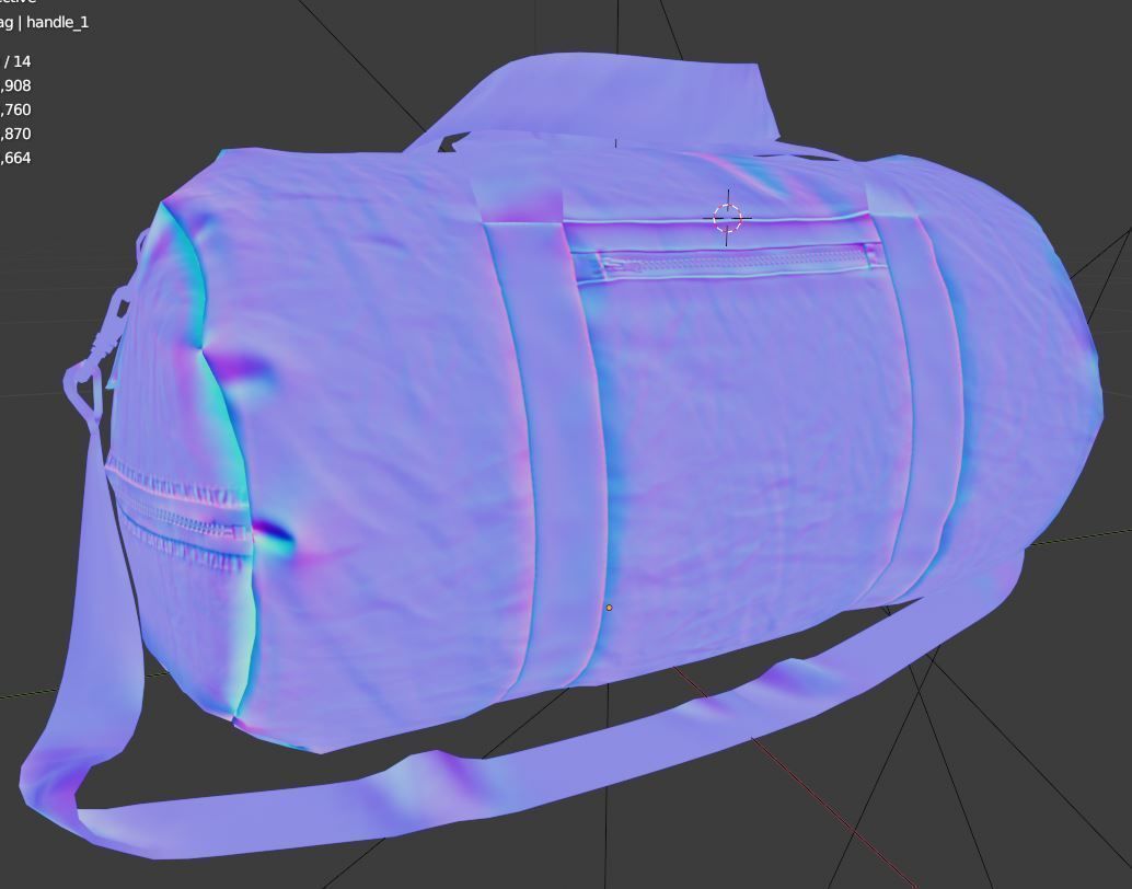 Duffle bag Low-poly 3D model_15