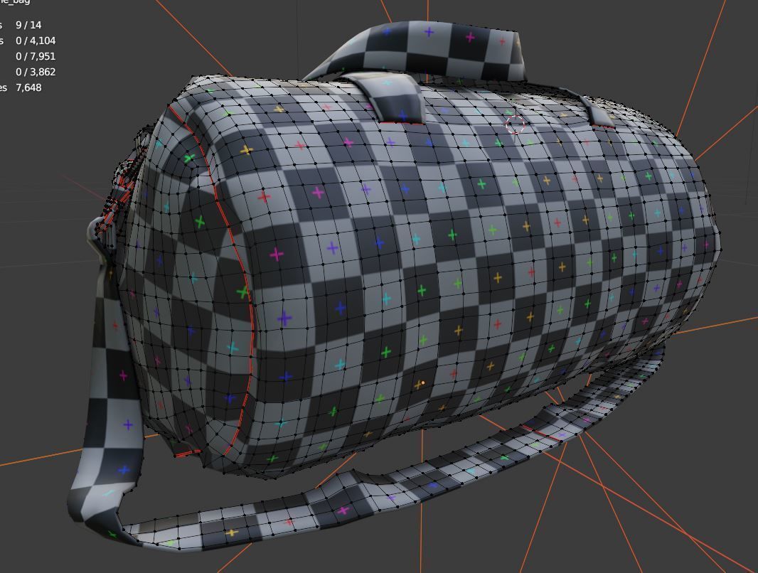 Duffle bag Low-poly 3D model_21