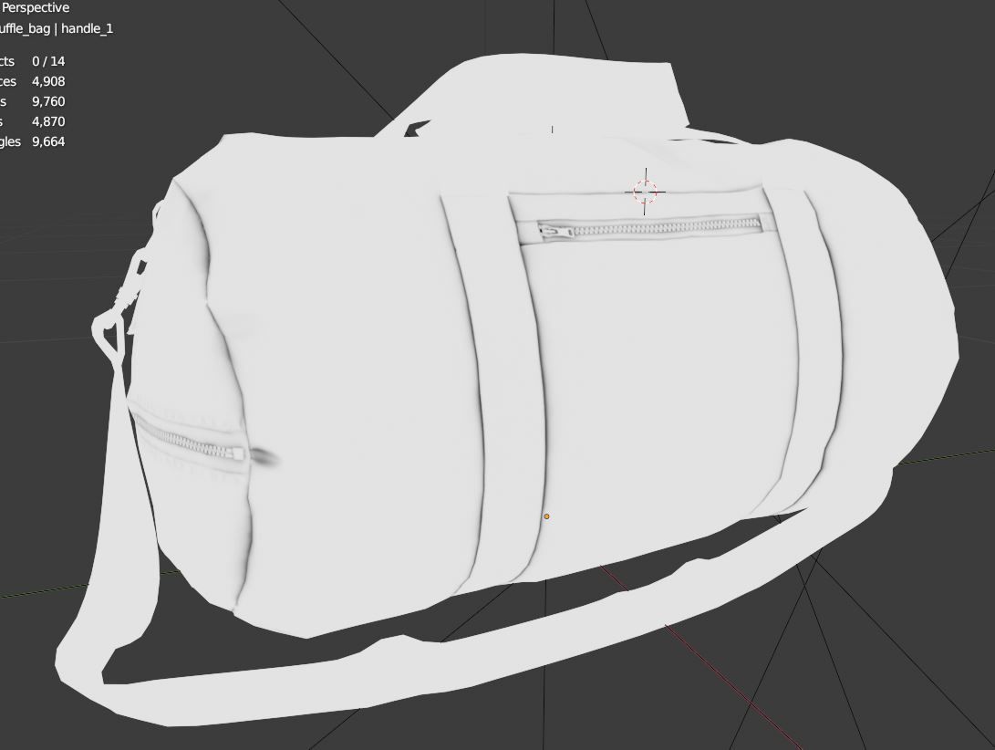Duffle bag Low-poly 3D model_16