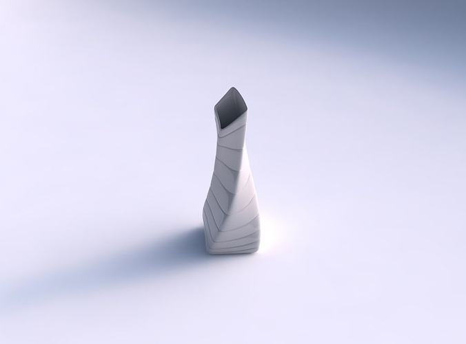 Vase twisted squeezed and bent rectangle 2 with distorted horizontal dents